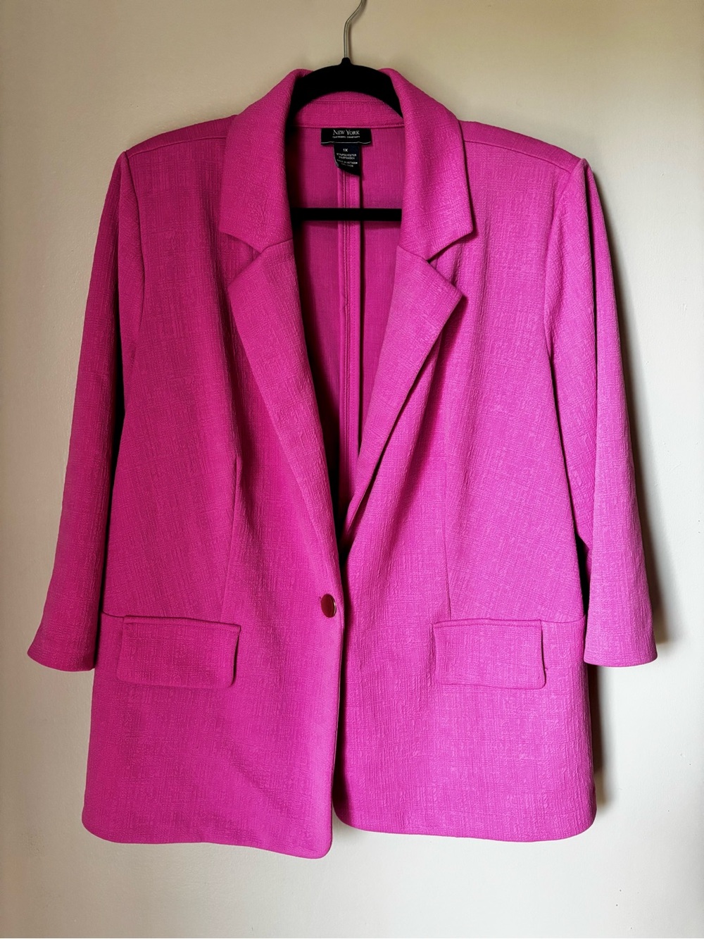 New York Clothing Company | Women’s Blazer Size 1X Plus Size Pink